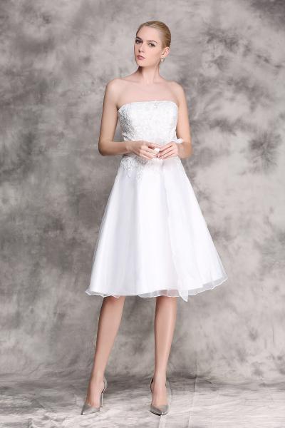 Brautkleid Standesamt bestickt  mit / ohne Schnürung